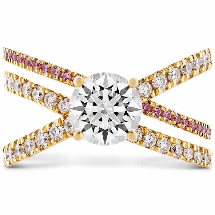 Hearts On Fire Harley Wrap Diamond and Sapphire Engagement Ring