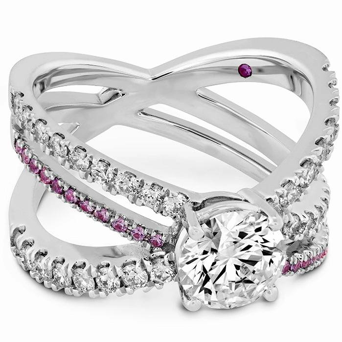 Hearts On Fire Harley Wrap Diamond and Sapphire Engagement Ring