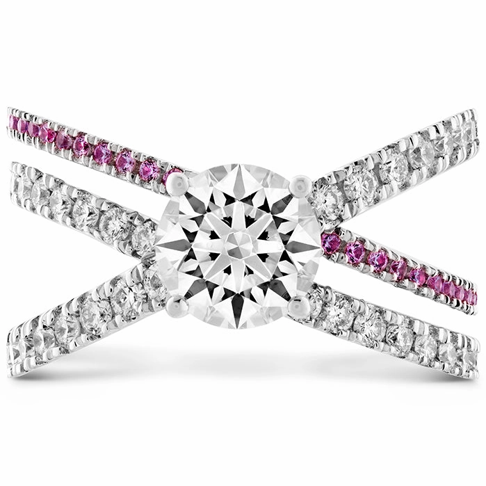 Hearts On Fire Harley Wrap Diamond and Sapphire Engagement Ring