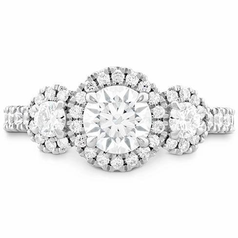 Hearts On Fire Integrity Three Stone Diamond Engagement Ring
