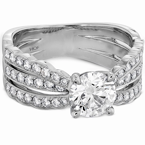 Hearts On Fire Lorelei Triple Diamond Row Engagement Ring