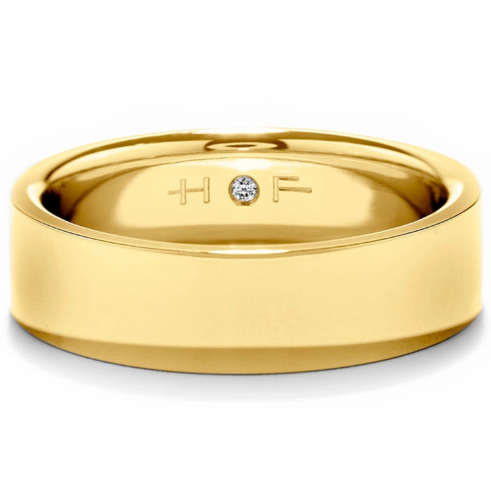 Hearts On Fire Men's Flat Comfort Fit Band