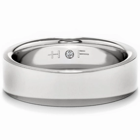 Hearts On Fire Men's Flat Comfort Fit Band