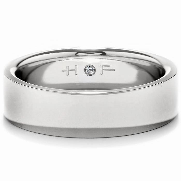 Hearts On Fire Men's Flat Comfort Fit Band