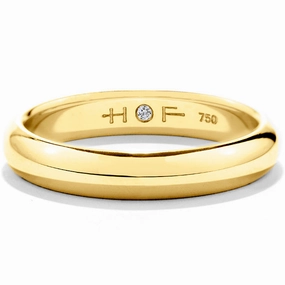 Hearts On Fire Men's Half Round Comfort Fit Metal Band
