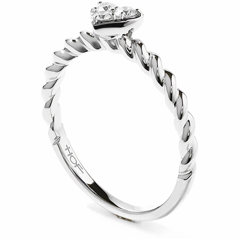 Hearts On Fire Petite Beaded Heart Diamond Ring
