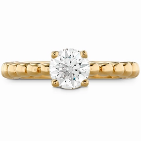 Hearts On Fire Signature Beaded Solitaire Diamond Engagement Ring