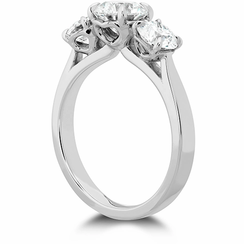 Hearts On Fire Signature Classic Three Stone Diamond Engagement Ring