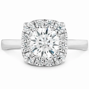 Hearts On Fire Signature Custom Halo Diamond Engagement Ring