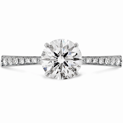 Hearts On Fire Signature Engagement Ring with Diamond Band