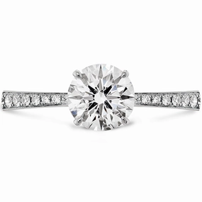 Hearts On Fire Signature Engagement Ring with Diamond Band