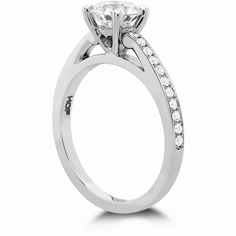Hearts On Fire Simply Bridal Engagement Ring with Diamond Band