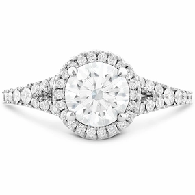 Hearts On Fire Transcend Premier Halo Split Shank Diamond Engagement Ring