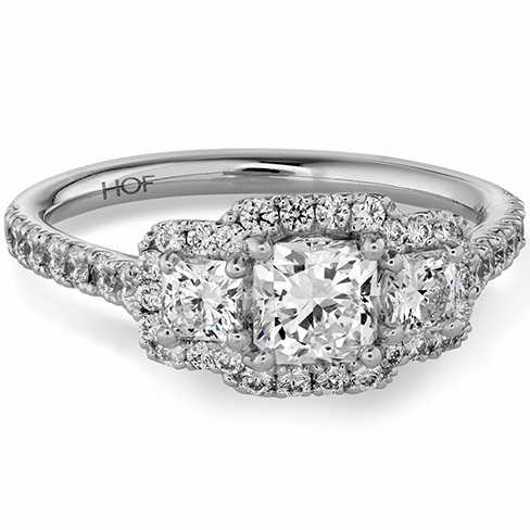 Hearts On Fire Transcend Three-Stone Dream Engagement Ring
