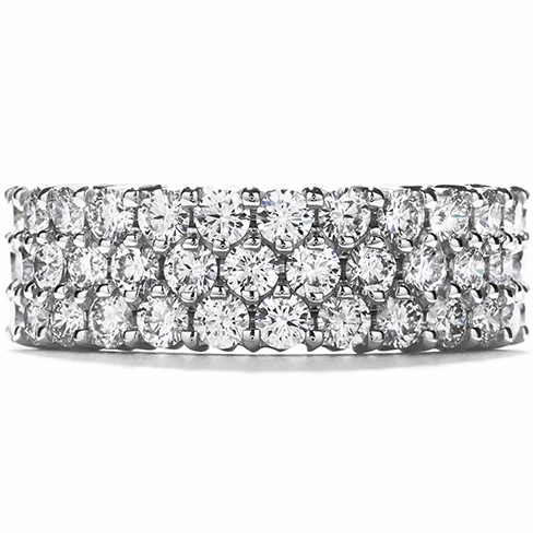 Hearts On Fire Triple-Row Eternity Band Right Hand Diamond Ring