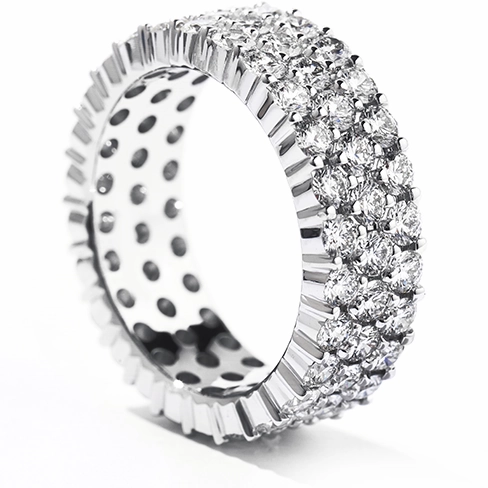 Hearts On Fire Triple-Row Eternity Band Right Hand Diamond Ring