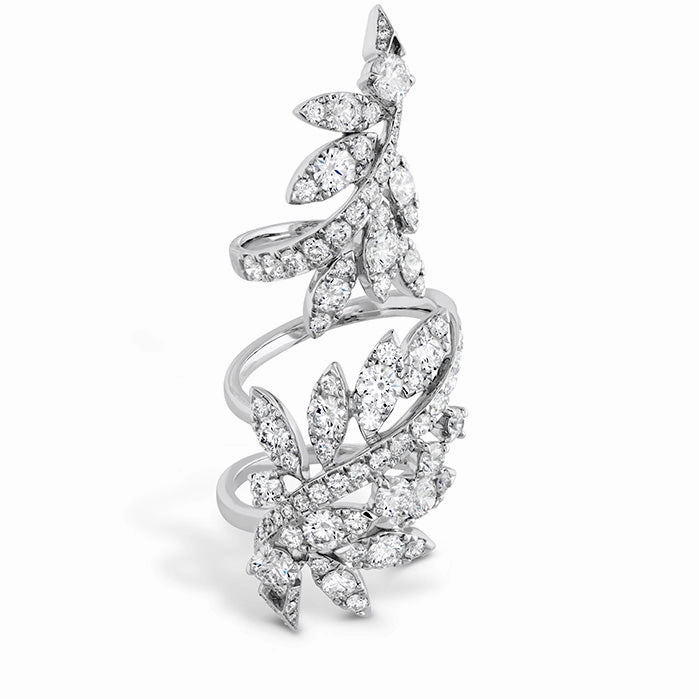 Hearts On Fire White Kites Feathers Long Diamond Ring
