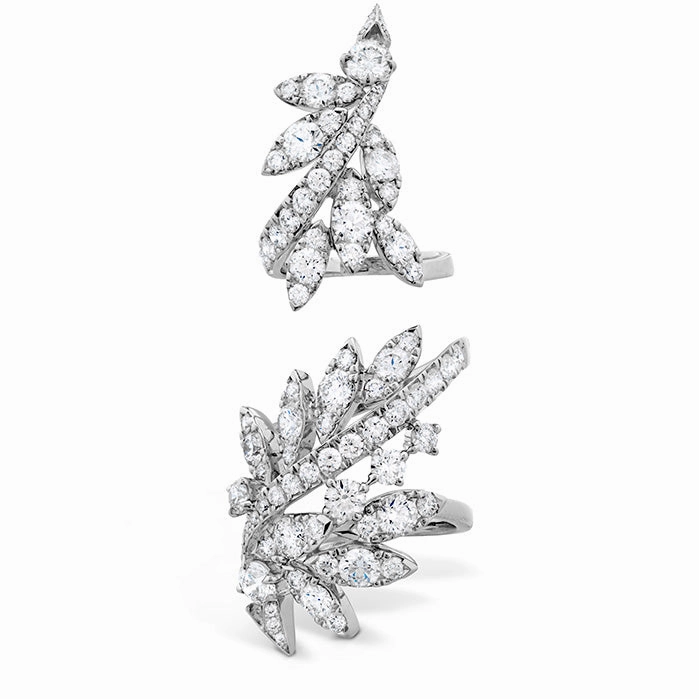 Hearts On Fire White Kites Feathers Long Diamond Ring