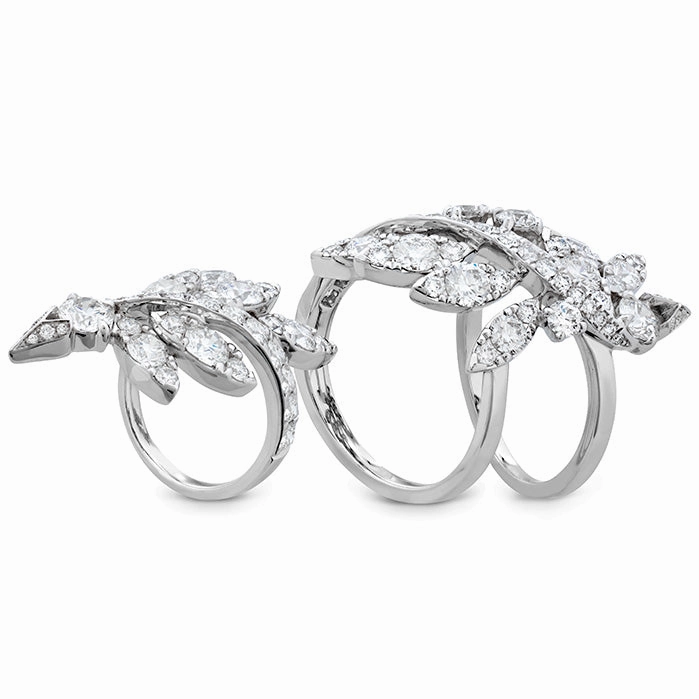 Hearts On Fire White Kites Feathers Long Diamond Ring