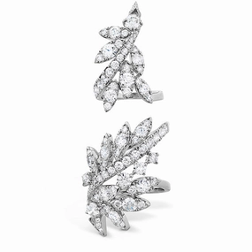 Hearts On Fire White Kites Feathers Long Diamond Ring