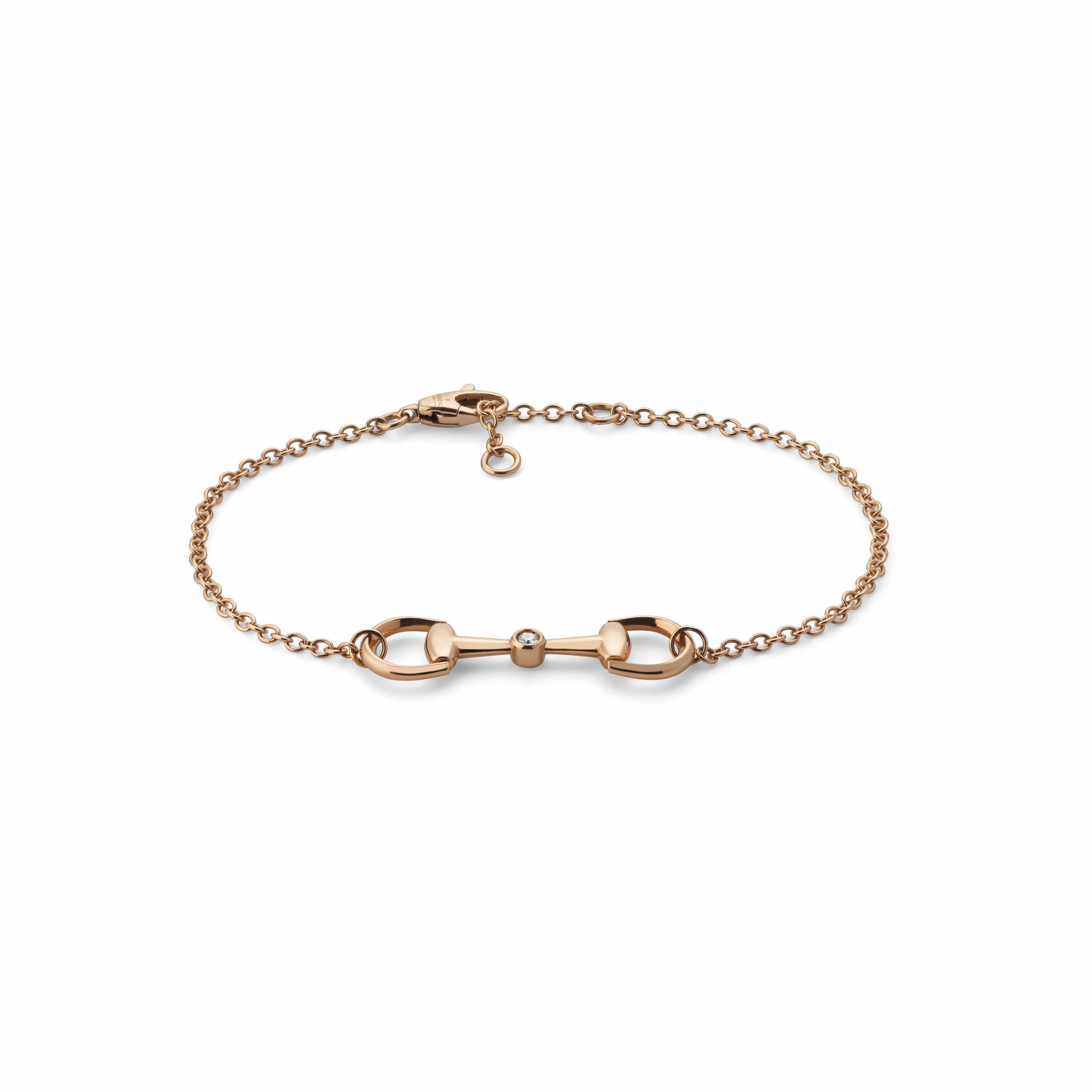 HORSEBIT DIAMOND CHAIN BRACELET 18K ROSE GOLD