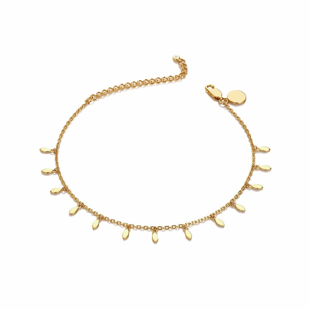 Hot Diamonds X TG Leaf Droplet Bracelet - Yellow Gold Plate