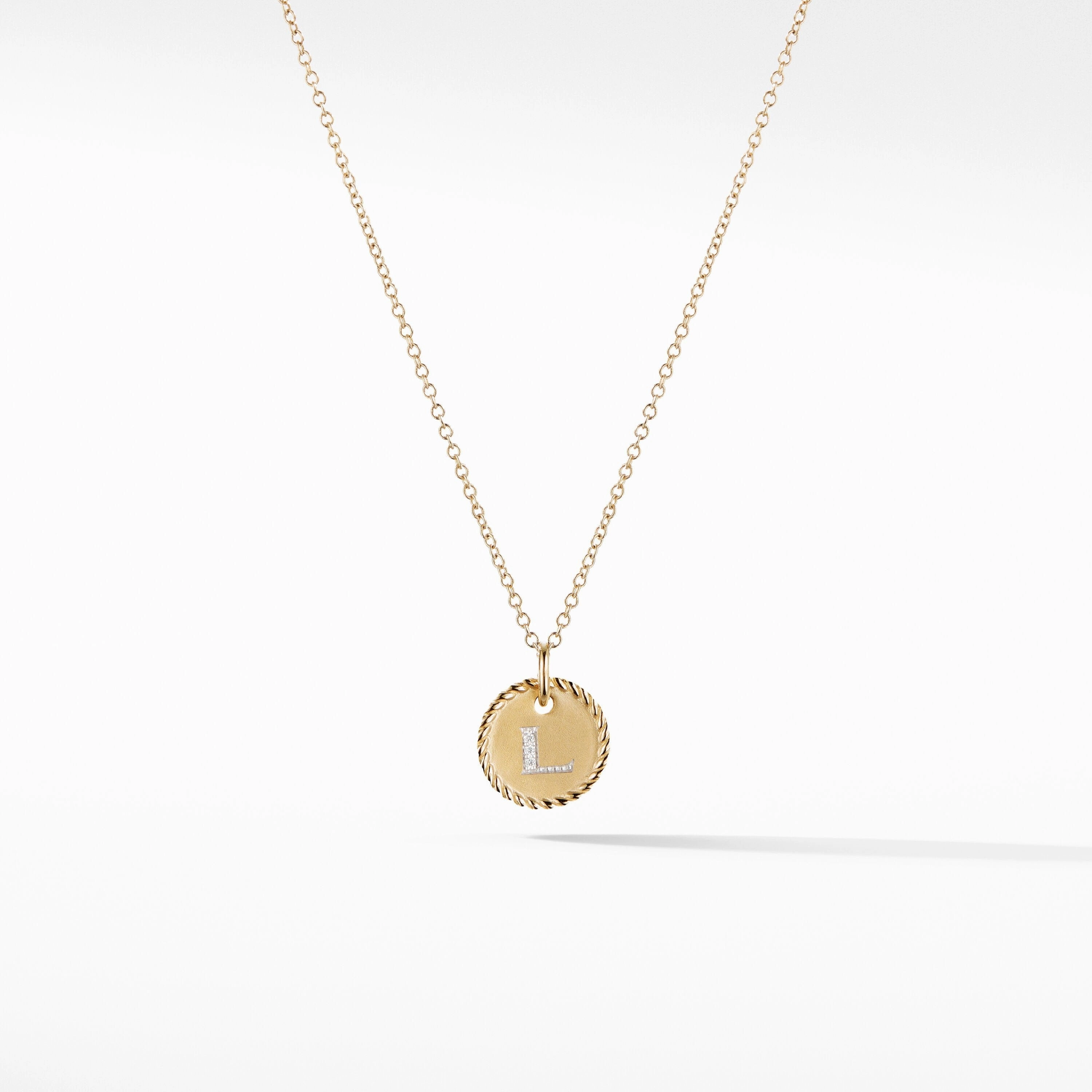 Initial "L" Pendant with Diamonds