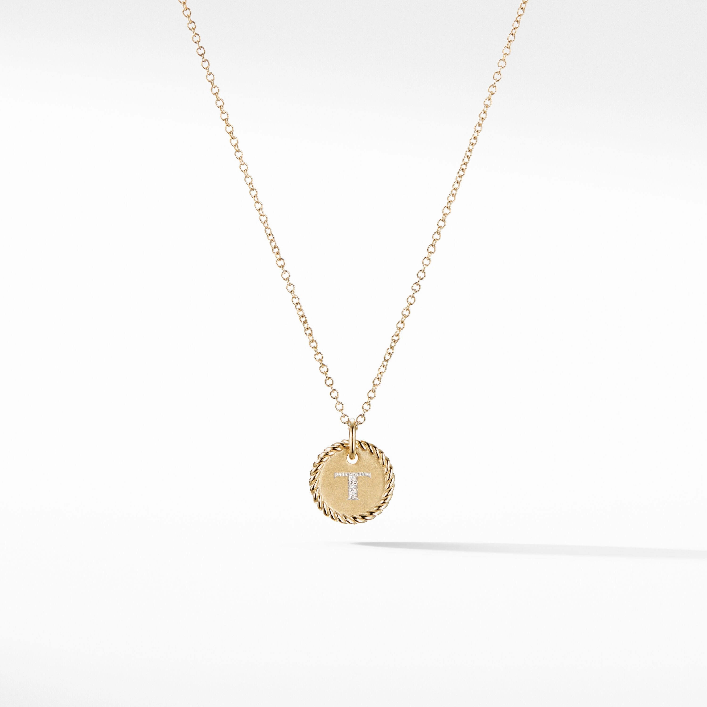 Initial "T" Pendant with Diamonds