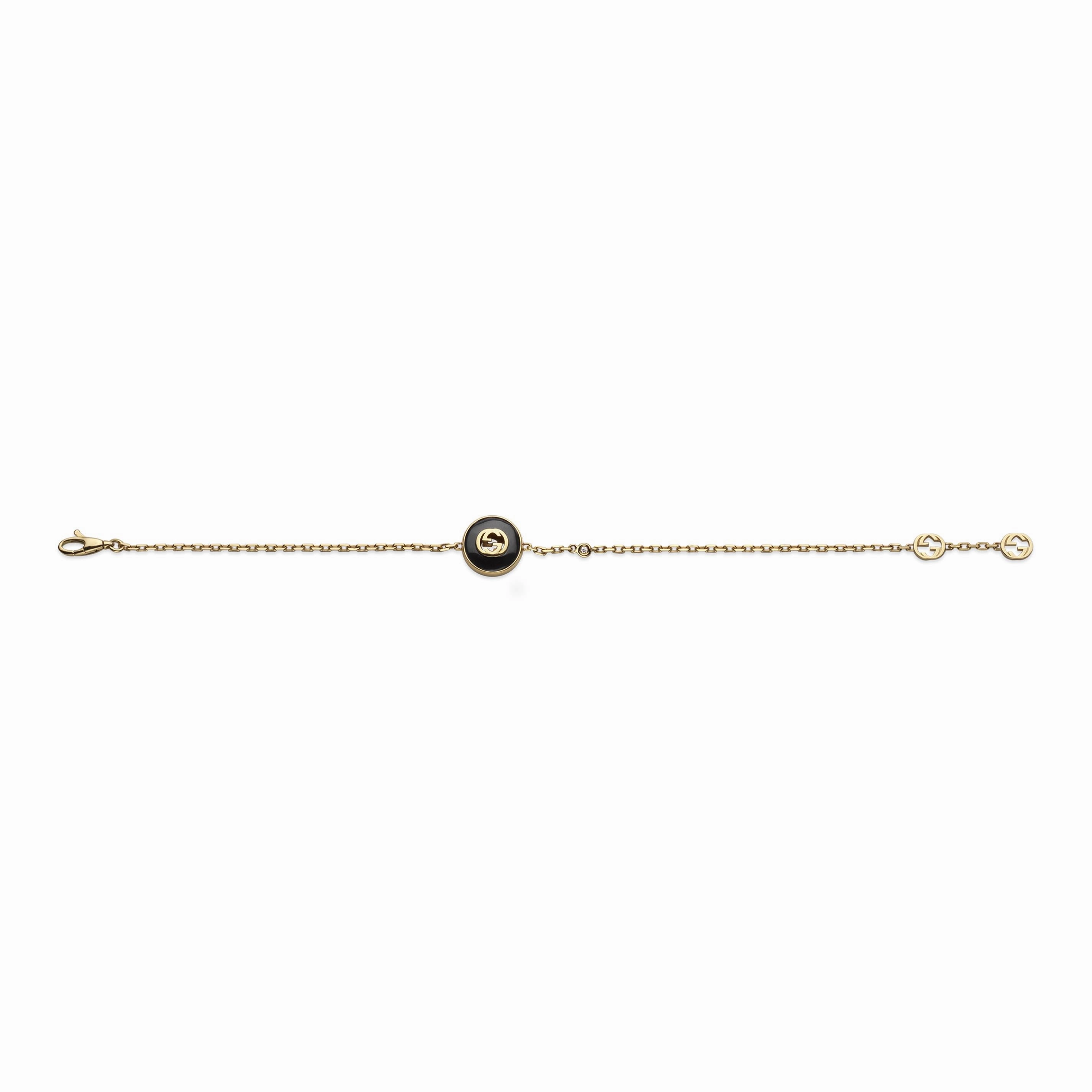 INTERLOCKING 18K CHAIN BRACELET - ONYX