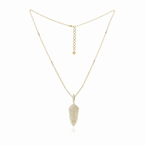 Jewels Diamond Feather Pendant