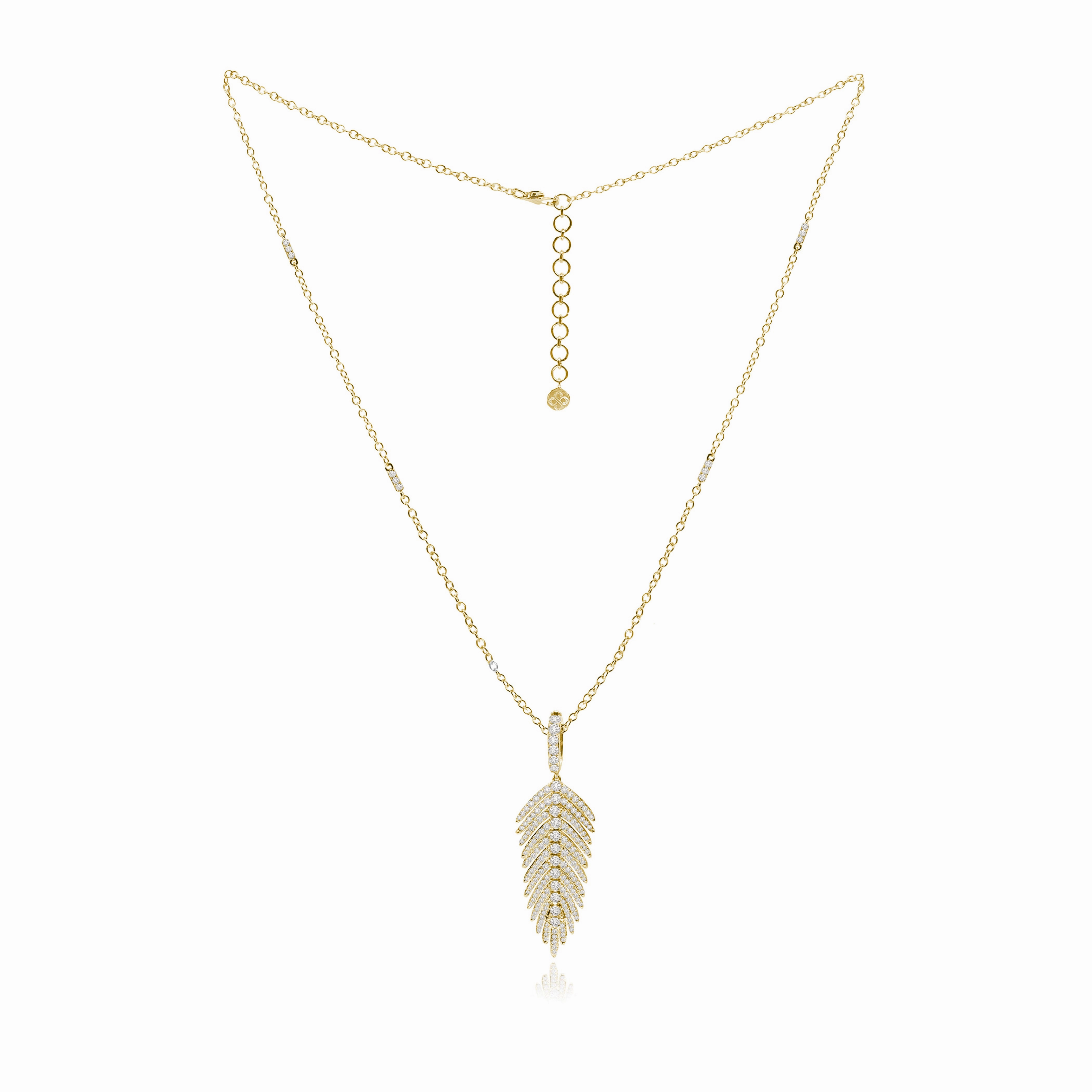 Jewels Diamond Feather Pendant
