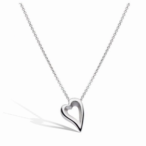 KH Silver Desire Love Story Heart Ncklce