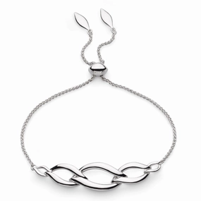 KH Silver Entwine Twine Link Trio Adj Togg Blt