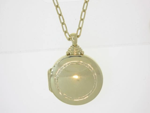 Large Round Locket with Hand-Engraved Detailing