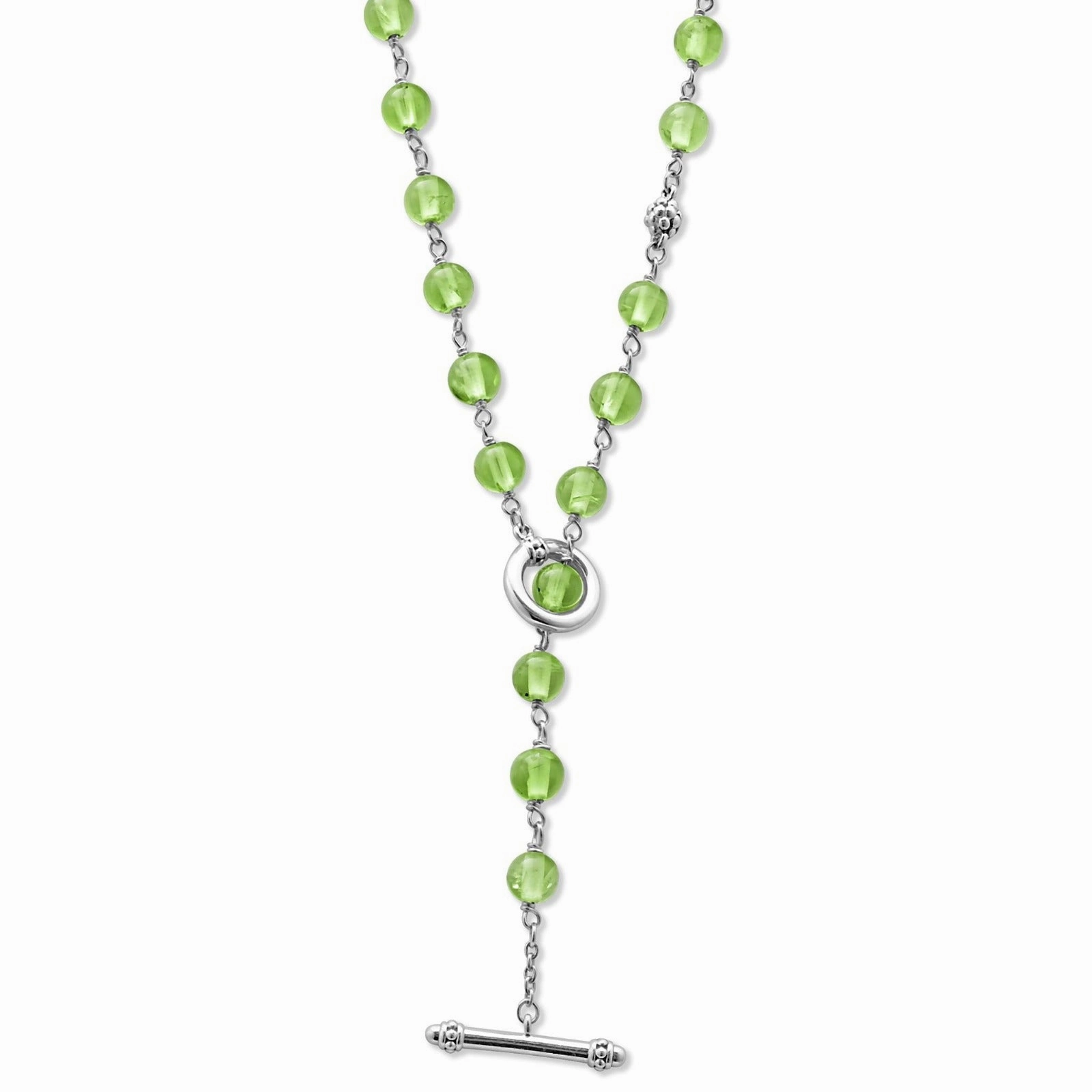 Long Peridot Beaded Necklace