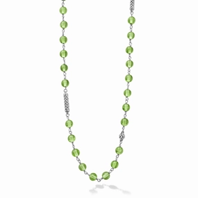 Long Peridot Beaded Necklace