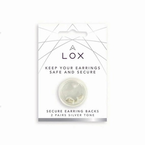 Lox Silver Tone Earring Backs Butterflies (2 pr)