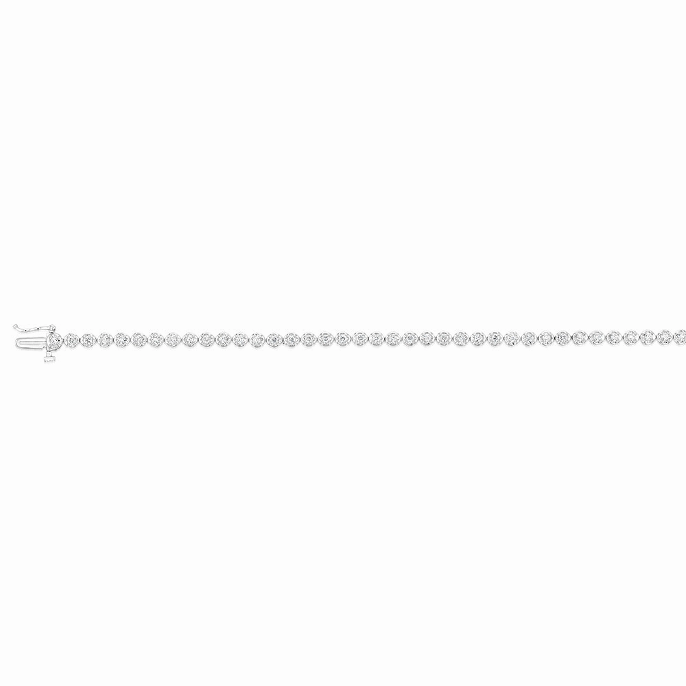 Luminesce Lab Grown 10ct White Gold 0.95 Carat Diamond Oval Shaped Tennis Bracelet