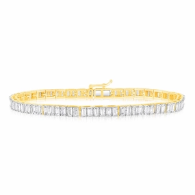 Luminesce Lab Grown 10ct Yellow Gold Fancy Bracelet in 2 Carat Diamond