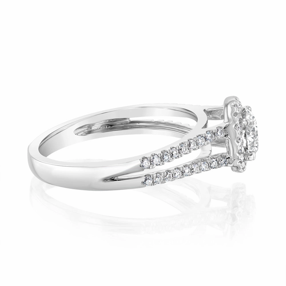 Luminesce Lab Grown 14ct White Gold 1 Carat Diamond Split Shank Ring