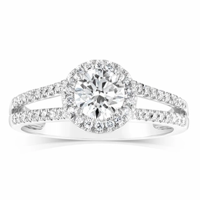 Luminesce Lab Grown 14ct White Gold 1 Carat Diamond Split Shank Ring