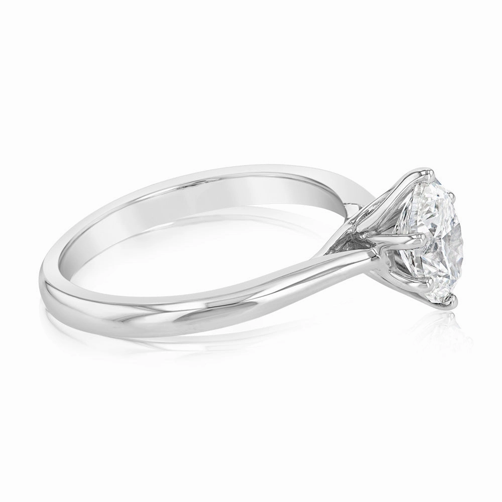 Luminesce Lab Grown 14ct White Gold 1 Carat Solitaire Engagement Ring