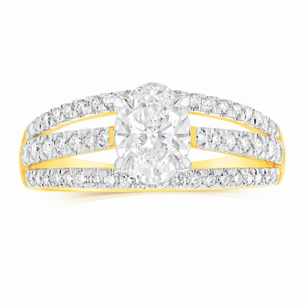 Luminesce Lab Grown 14ct Yellow Gold 1.5 Carat Diamond Solitaire Fancy Ring