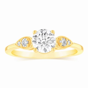 Luminesce Lab Grown 14ct Yellow Gold 1 Carat Diamond Solitaire Fancy Ring