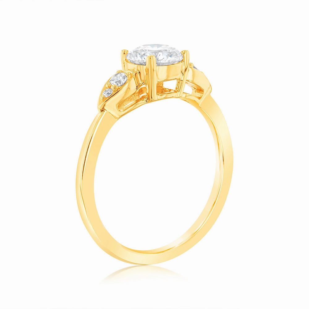 Luminesce Lab Grown 14ct Yellow Gold 1 Carat Diamond Solitaire Fancy Ring