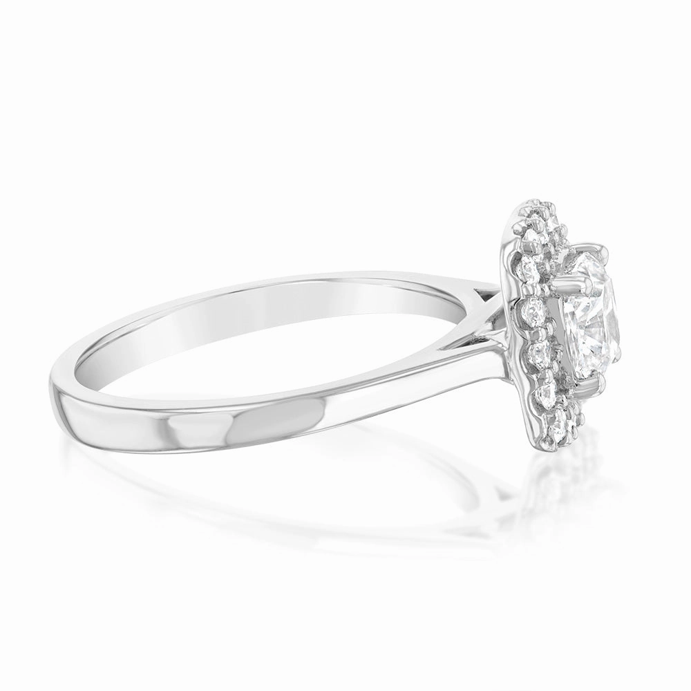 Luminesce Lab Grown 18ct White Gold 1.3 Carat Diamond Cushion Ring