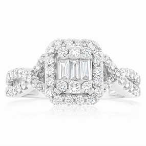 Luminesce Lab Grown 18ct White Gold 1 Carat Diamond Engagement Ring