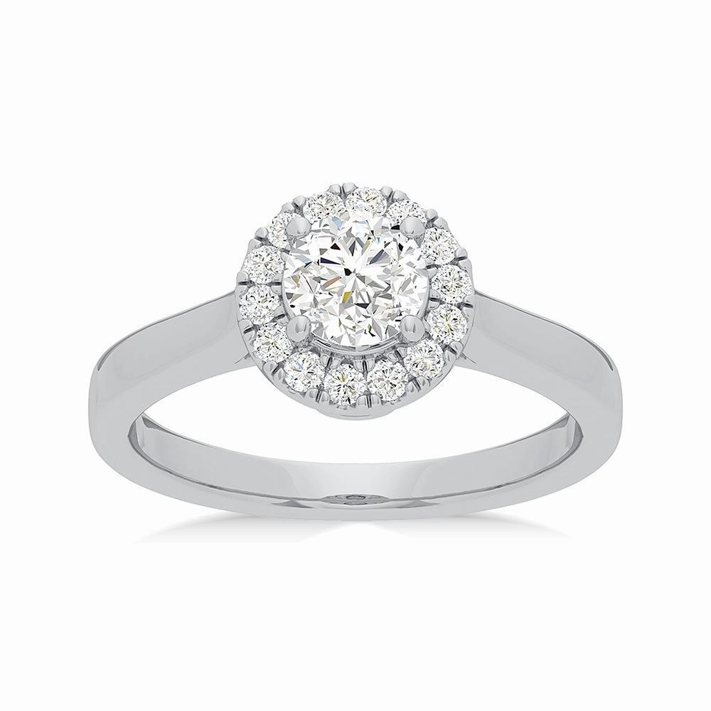 Luminesce Lab Grown 18ct White Gold 1 Carat Diamond Halo Ring