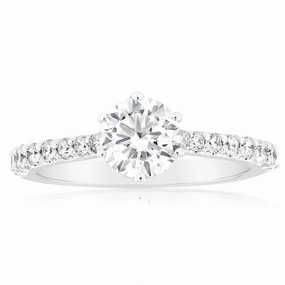 Luminesce Lab Grown 18ct White Gold 1 Carat Diamond Solitaire Fancy Ring