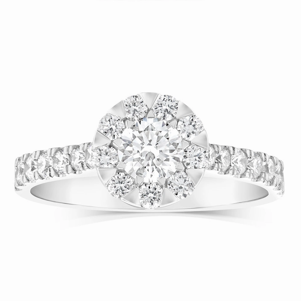 Luminesce Lab Grown 18ct White Gold 1 Carat Solitaire Fancy Diamond Ring